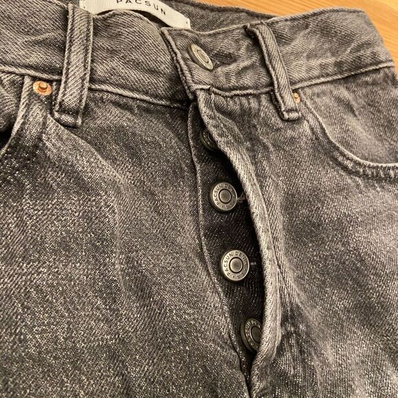 Pacsun Two Tone black High Rise Straight Jeans - Picture 4 of 7